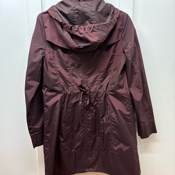 Cole Haan Women's Burgundy Hooded Rain Jacket - Picture 3 of 4